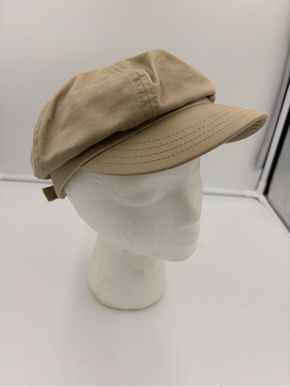 Goorin Bros Tan Patchwork Newsboy Duckbill Flat Hat Check RARE